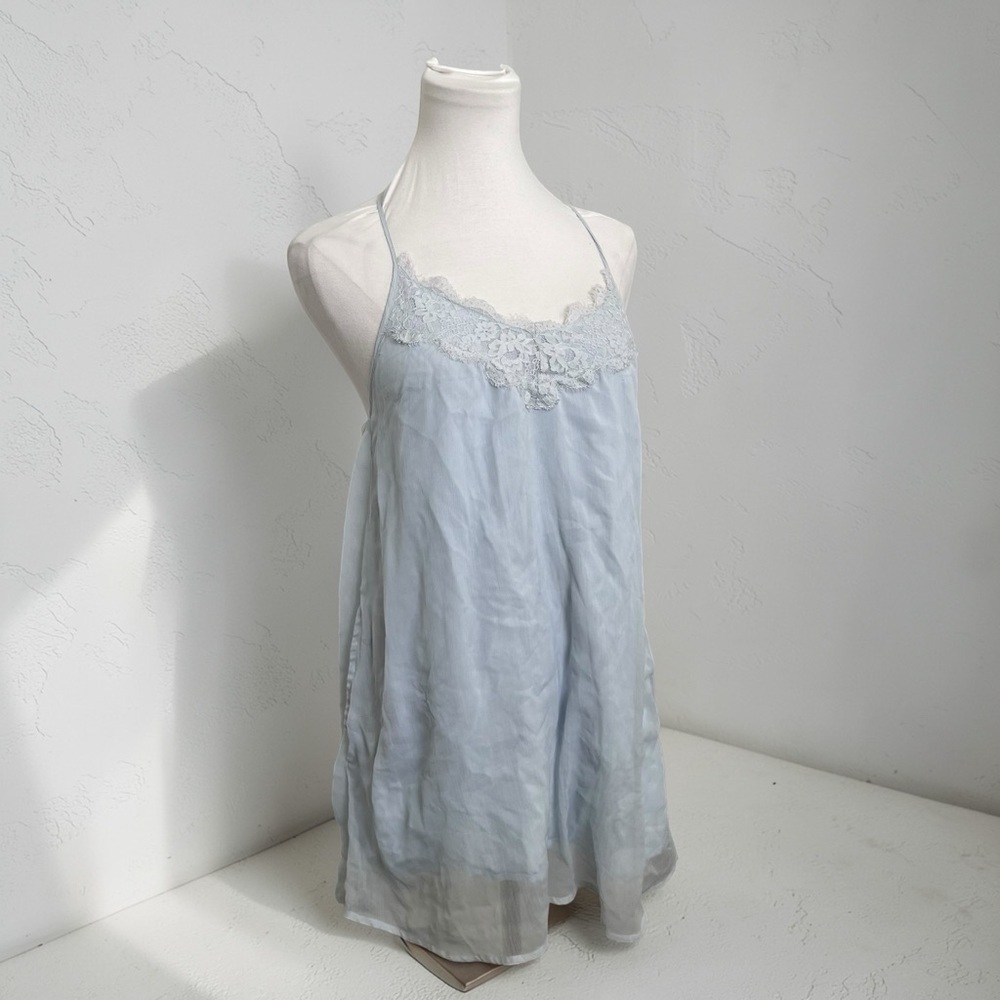 Abercrombie Lace Slip Dress Cottagecore Prairie Fairycore Blue XS